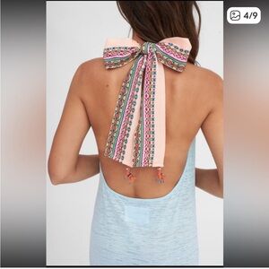 Pitusa Llama Halter Dress in Aqua Blue